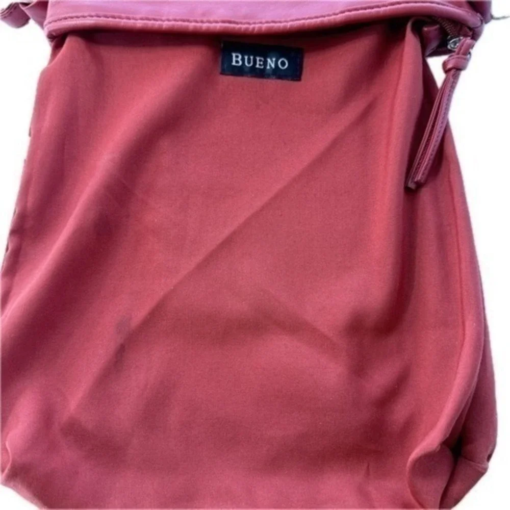Bueno Purse Bag Red Women's Medium Faux Leather Multi Pocket‎